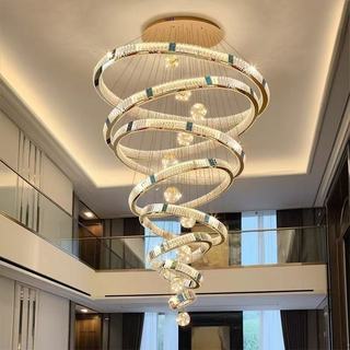 Stylish crystal chandelier with three-color light and equipped with an intelligent remote control