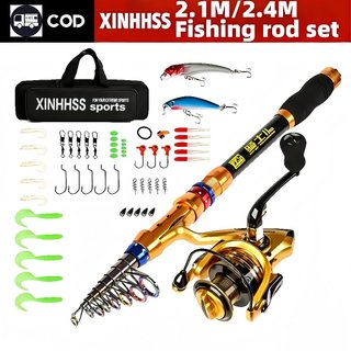 XINHHSS Fishing Rod Set Original 2.1m/2.4m Full Fishing Gear Set For Beginner Angler Outdoor Angler