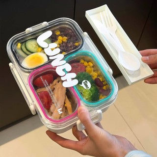 3 Compartment Lunch Box 304 Stainless Steel Leakproof Portable Bento Container for School Students