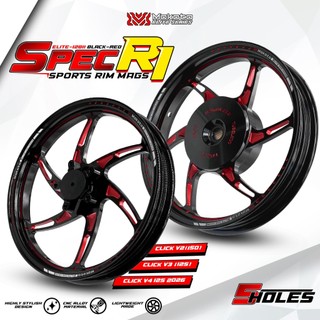 MOKOTO ELITE HONDA CLICK V2/V3/V4 2026 SPEC 14'S R1 SPORTS RIM CNC MAGS 5 HOLES 6 SPOKES SOLD 2PCS