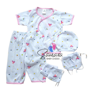 Samarah New 5in1 Newborn Set | Bonnet | Mittens | Booties | Pajama | Tieside | Choose Design