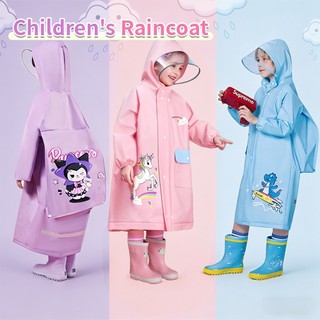 Raincoat for Kids Waterproof Extendable Backpack With Night Eeflective Strip Children Raincoat