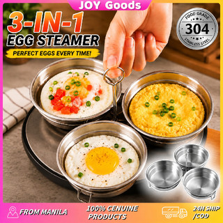 3 in 1 Stainless Steel Egg Steamer Household Multi-Functional round Boiled Egg Kitchen Utensils
