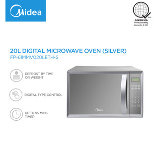 Midea 20L Silver Digital Microwave Oven with Digital Type Control Defrost by Time/Weight