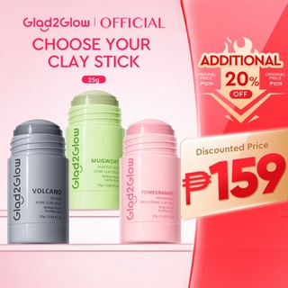 [TOP] Glad2Glow Clay Mask Stick Calm Redness Oil Control Deep Clean Reduce Acne & Pore Brightening