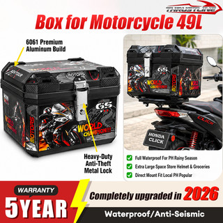ThrustLine Decal Style Box for Motorcycle 49L Waterproof Extra Large Capacity Accessories Toolbox