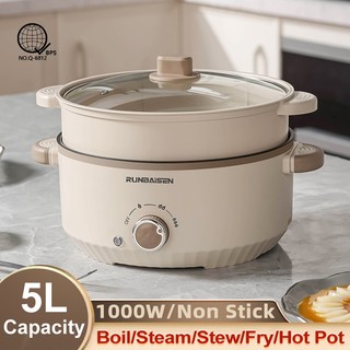 5L Large Capacity Multifunctional Electric Cooker Non-Stick Pot 28CM Electric Pot Hot Pot Cooker