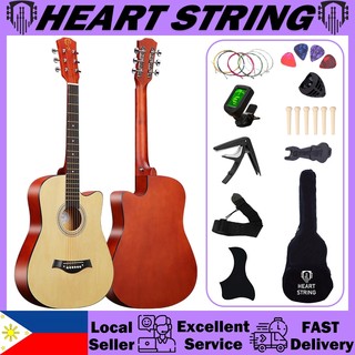 Heart String Guitar Acoustic Guitar 38 Inch Low Action Guitar Gitara for Beginners Student Kid Adult