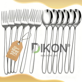 Korean Spoon and Fork Set Dinner Cutlery Set Stainless Steel Flatware Spoon Fork Chopstick Mega Pack