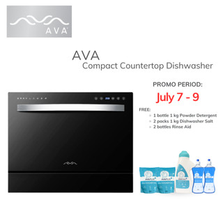 AVA Compact Countertop Dishwasher 6 sets with UVC Sterilization