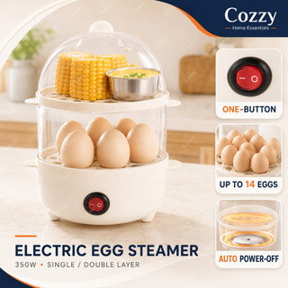 Cozzy Egg Boiler Steamer Electric Food Steamer Double-Layer Multifunctional Breakfast Egg Cook Pot