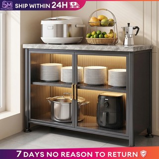 Kitchen Island Cabinet Kitchen Storage Organizer Cabinet Multifunctional Carbon Steel Enclosed Rack