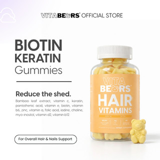 Vitabears Biotin Supplement Gummies | Hair Growth Hair Skin Nails with Inositol and Folic Acid