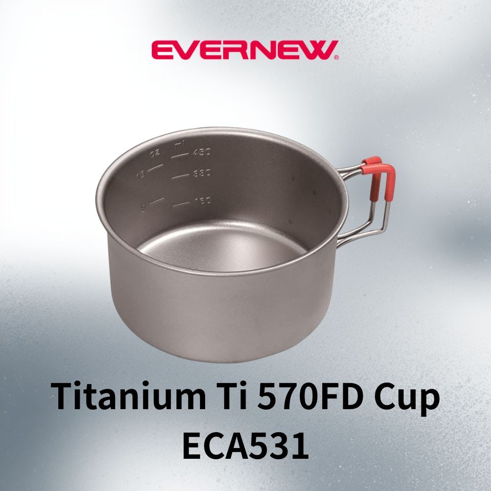 EVERNEW Titanium Ti 570FD Cup ECA531 - Lightweight, Durable Titanium Camping Mug - PH