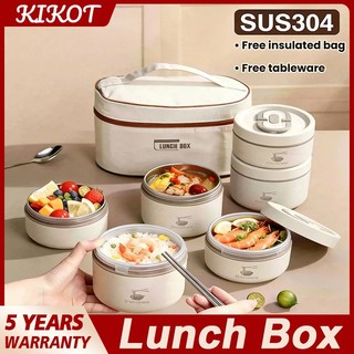 KIKOT Stainles Steel lunch Box For Adult Food Container Baunan Bento Lunch Box With Bag Tableware