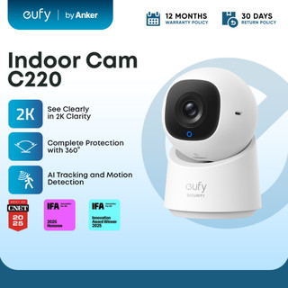 [TOP PICK] eufy Security Indoor Cam C220, 2K Resolution Security Camera with 360° Horizontal View