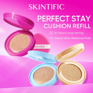 [Refill] SKINTIFIC Pink Matte Glow Cushion Foundation&High Coverage Poreless Refill Powder foundatio