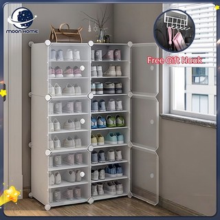 【Fast Shipping】MOON plastic shoe cabinet space saving storage cabinet shoe rack storage box easy COD
