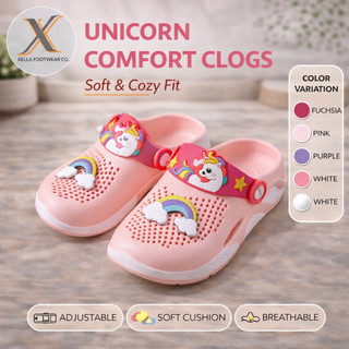 【﻿𝙓𝙀𝙇𝙇𝘼】 Closs Soft Cozy Comfort Clog Sandal Kids Unicorn Slippers For Kids Girls Double Size 24-35