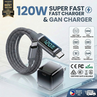 Realo Original 120W Fast Charger Digital Display for Android iOS Type-C Adapter 480Mbps transmission