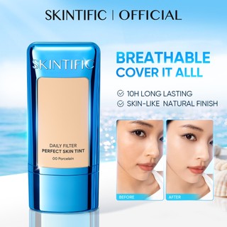 SKINTIFIC Daily Filter Perfect Skin Tint Moisturizer High Coverage for face foundation powder makeup