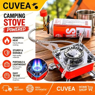 CUVEA Camping Stove Powered With Pipe Portable Card Type Portable Folding Gas Stove Picnic Stove