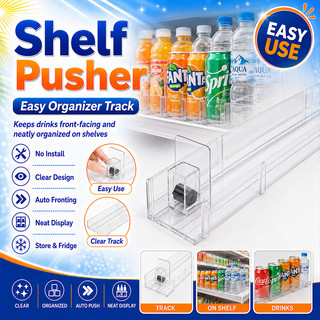 Transparent Shelf Pusher System No-Installation Drink Pusher for Supermarket Beverage and Snack Disp