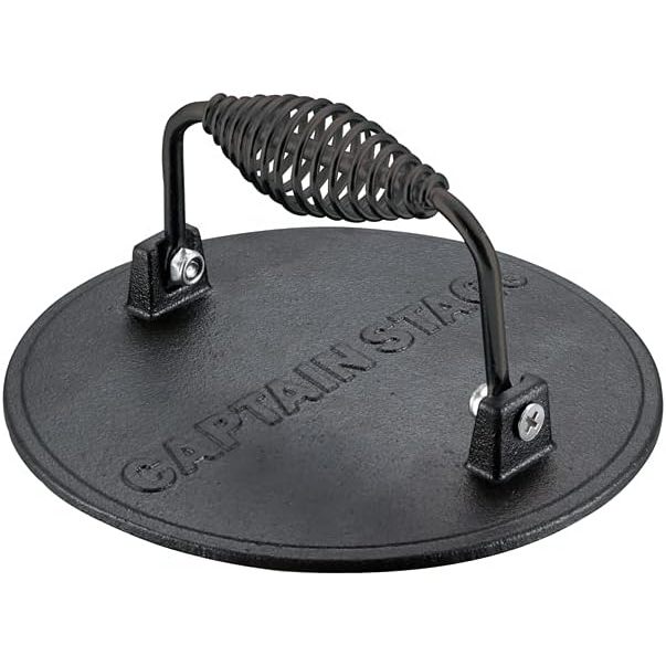 CAPTAIN STAG BBQ Grill Meat Press Cast Iron Outdoor Cooking Tool