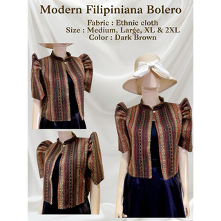 MODERN FILIPINIANA BOLERO ONLY CHESKA W/ CHINIESE COLLAR ETHNIC CLOTH