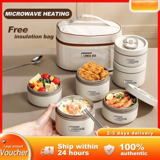 Stainless Steel Insulated lunch box send insulation bag thermal lunch box Microwave Heated buy1take1