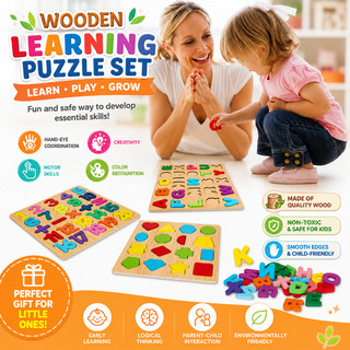 26 Letter Digital Wooden Puzzles Toys Number Board Wooden Puzzle Matching Puzzle for Kids