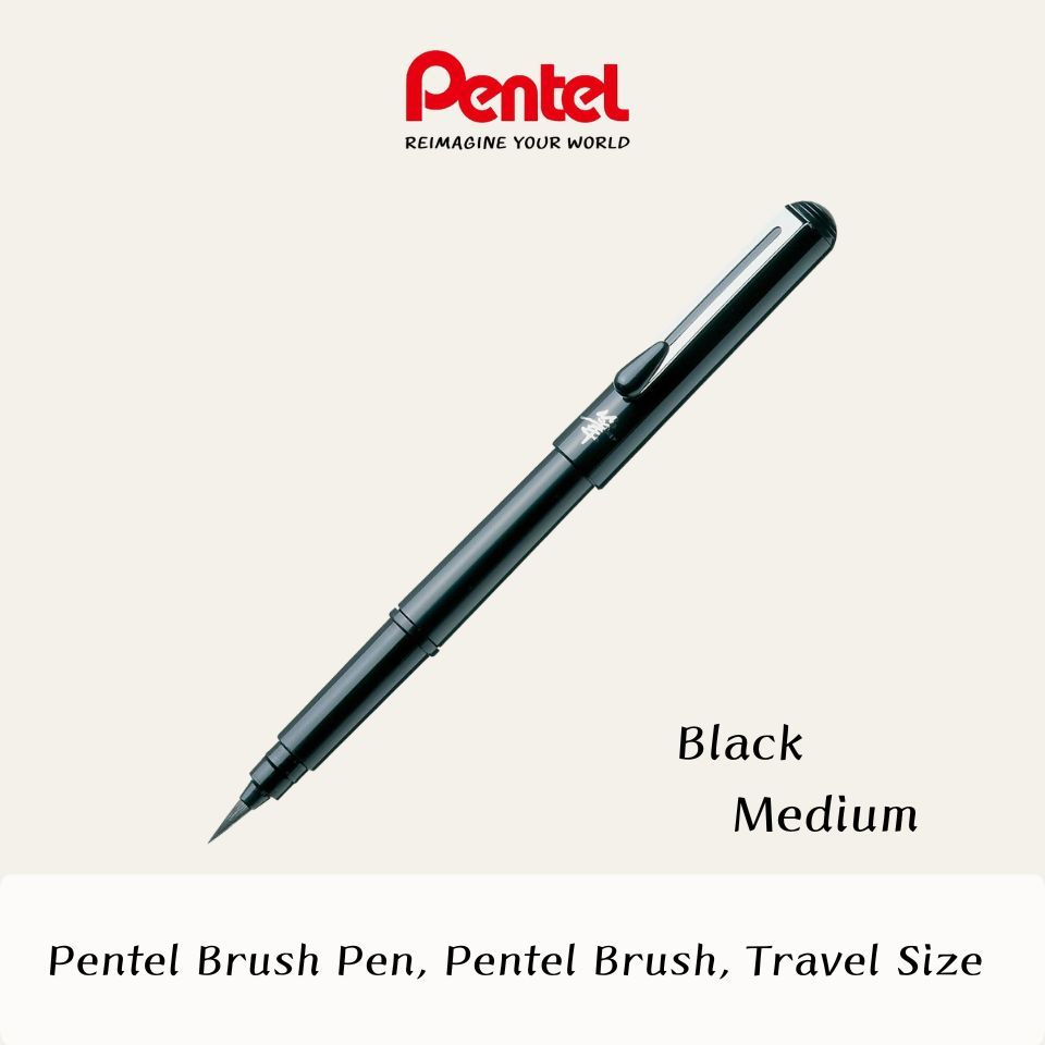 Pentel Fude Pen XGFKP-A Black Medium Brush Pen Portable Japanese Calligraphy Pen Writing Brush
