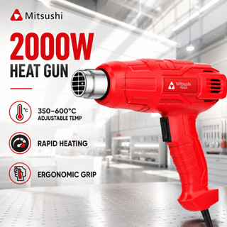 Mitsushi 2000W Heat Gun MJRQ2000 350℃-600℃ Hot Air Gun Blower Hot Blower Gun Sealer Heatgun
