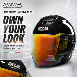 【????????】GILLE VISAGE Dual Visor Revo Half Face Helmet for Motorcycle Men and Women Original FF005