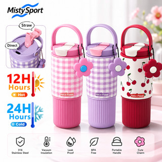 COD Tumbler Hot and Cold with Straw Lid Vacuum Insulated 316 Stainless Steel Water Bottle Cherry