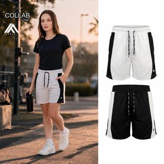 COLLAB by Inspi FIT Textured Board Shorts for Women with Drawstring and Pockets Above The Knee Short