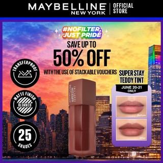 Maybelline Superstay Teddy Tint - 12HR Longwear, Transferproof, Blurred Soft Matte Multi-Use Tint