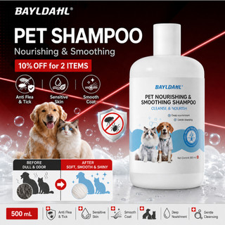 Pet Shampoo Nourishing & Smoothing 500ml Dog Cats Sensitive Anti Flea And Tick