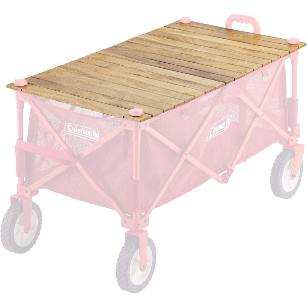 Coleman Outdoor Wagon Wood Roll Table Natural Wood Camping Table 2000038129