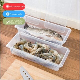 Large Capacity Fridge Organizer with Drain | Refrigerator Storage Box for Fresh & Frozen Food, Meat