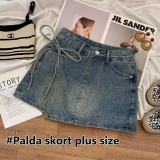Plus Size High Waist Denim Skort for Women Strap Design Casual Palda Shorts maong skort 2026 New