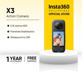 Insta360 X3 Waterproof 360° Action Camera with 5.7K Active HDR Video and Flowstate Stabilization