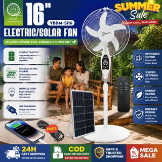YEELITE  Rechargeable Solar Standing Fan With Solar Panel Stand Plastic Electric Solar Powered Fan