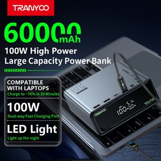 Tranyoo L6 60000mAh 100W Powerbank Original Two-way Super Fast Charging Laptop LED Lights DC Output