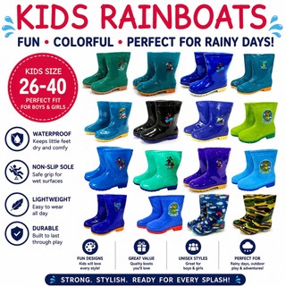 RAIN BOOTS FOR KIDS Weather Protection Shoes Rainy Shoes KIDS Rain Bota (26-40)
