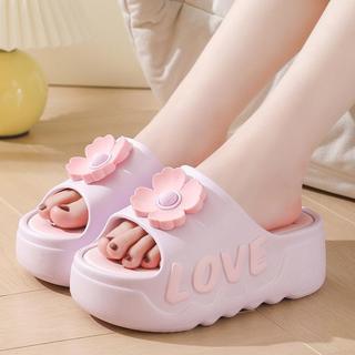 High Slippes for Women Summer Outdoor Girls Thick Sole Sandals Footwear Flipflop Walking Shoes Brown