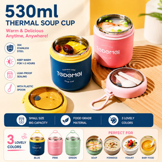 530mL Thermal Lunch Jar Food Container Box Mini Insulated Stackable Soup Cup For Kids Adult