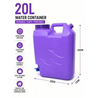 20LITERS Water Container with Faucet – Durable Portable Water Jug for Home & Outdoor Use