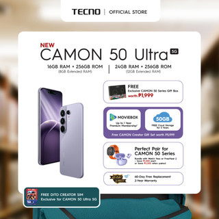[NEW] TECNO CAMON 50 Ultra 5G 256GB | 50MP SONY (100X ZOOM) Camera | Super-ZOOM FlashSnap | IP69K