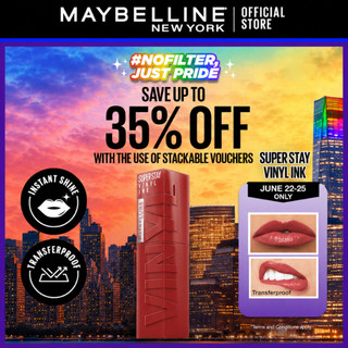Maybelline Superstay Vinyl Ink Liquid Lipstick - 16HR Long Lasting, Transferproof, Smudgeproof
